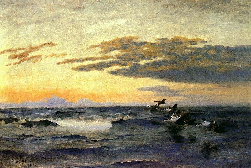 Eiders at Sunrise, bruno liljefors